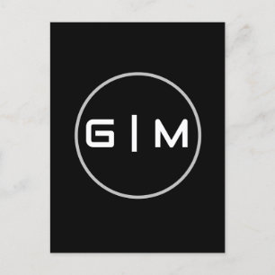 Cartão Postal Nome de iniciais personalizável