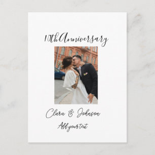 Cartão Postal nome do casal de foto do 10º aniversário de casame