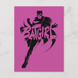 Cartão Postal Nome do Pincel de Tinta da Batgirl
