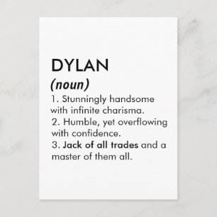 Cartão Postal Nome Dylan, Nome editável, Nome personalizado