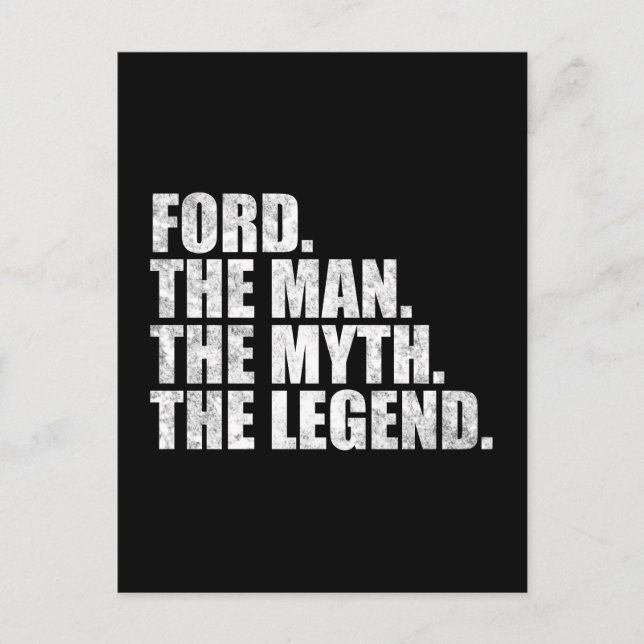 Cartão Postal Nome Ford, Ford O Homem O Mito A Lenda (Frente)