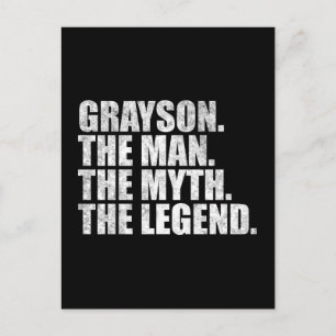 Cartão Postal Nome Grayson, Grayson O Homem O Mito A Lenda