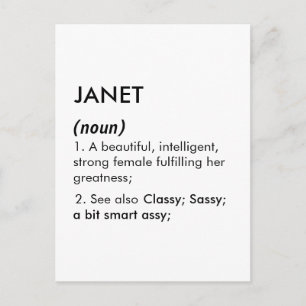 Cartão Postal Nome Janet, Nome editável, Nome personalizado