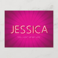 Nome Jessica em luzes néon brilhantes