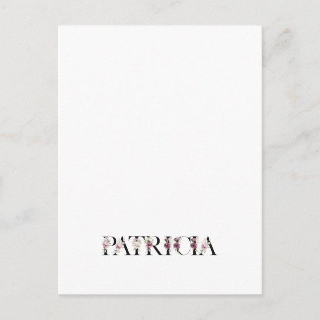 Cartão Postal Nome Patrícia (Frente)