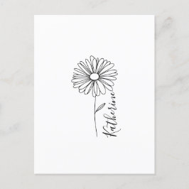 Cartão Postal Nome personalizado April daisy Birth Flower