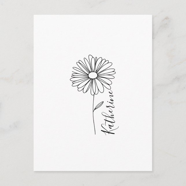 Cartão Postal Nome personalizado April daisy Birth Flower (Frente)
