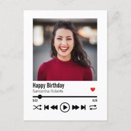 Cartão Postal Nome Personalizado da Moda Feliz Aniversário Foto