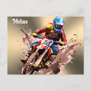 Cartão Postal Nome personalizado Motocross