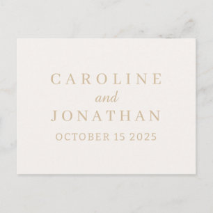 Cartão Postal Nome Personalizado Simples Moderno Casamento Elega
