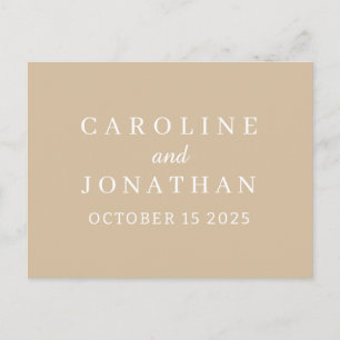 Cartão Postal Nome Personalizado Simples Moderno Casamento Elega