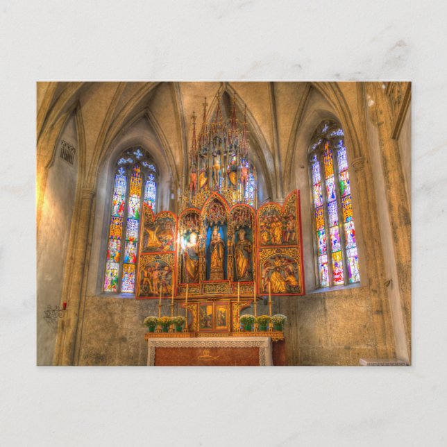 Cartão Postal Nonnberg Abbey StainGlass (Frente)