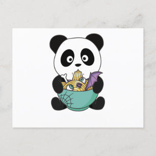 Cartão Postal Noodles Japoneses Noodles Halloween Panda Ramen