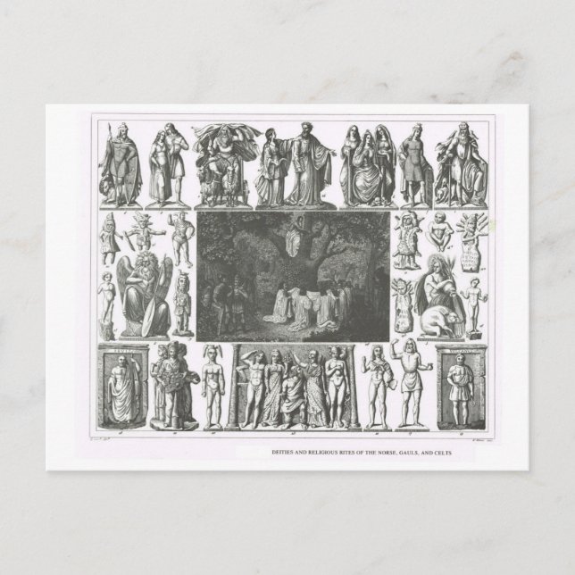 Cartão Postal Nórdicos, Gália e Deuses Celtas (Frente)