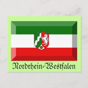 Cartão Postal Nordrhein-Westfalen Flag Gem