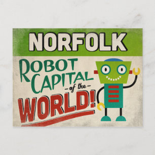 Cartão Postal Norfolk Virginia Robot - Funny Vintage