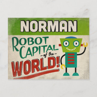Cartão Postal Norman Oklahoma Robot - Funny Vintage