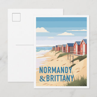 Cartão Postal Normandy and Brittany France Art Vintage Travel