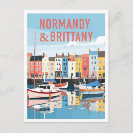 Cartão Postal Normandy and Brittany France Art Vintage Travel