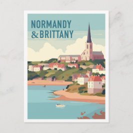 Cartão Postal Normandy and Brittany vintage Travel