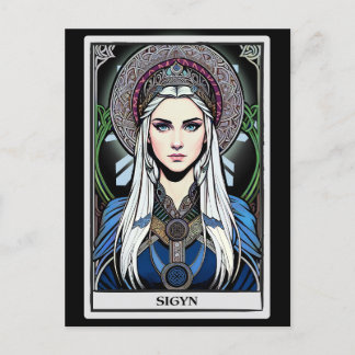 Cartão Postal Norse Mythology Goddese Sigyn Art Postcard