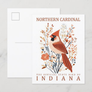 Cartão Postal Norte Cardinal Viagem de Indiana EUA