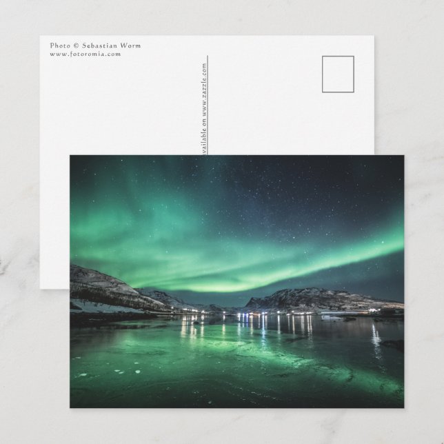 Cartão Postal Norte Lights Noruega (Frente/Verso)