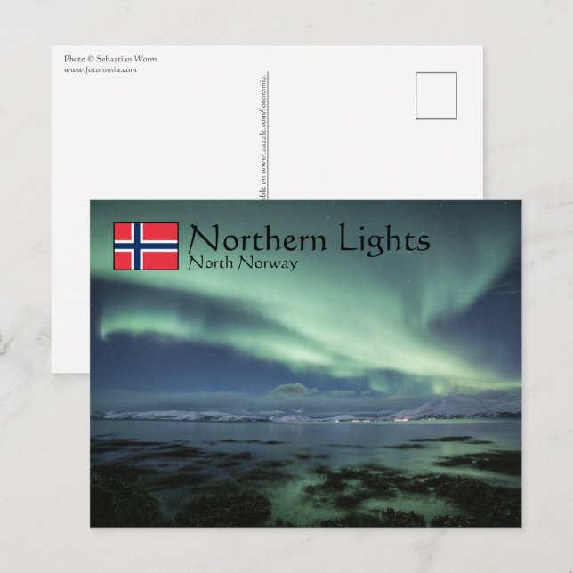 Cartão Postal Norte Lights Noruega (Frente/Verso)
