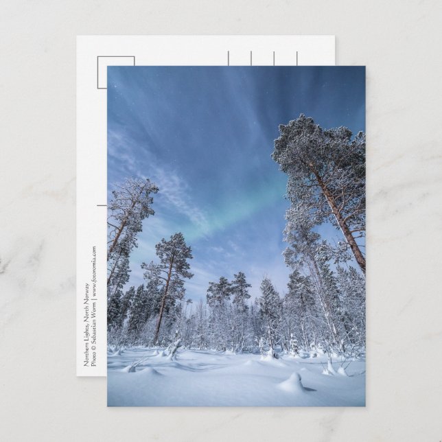 Cartão Postal Norte Lights Noruega (Frente/Verso)