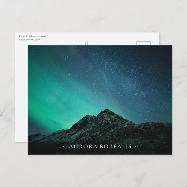 Cartão Postal Norte Lights Noruega (Frente/Verso)