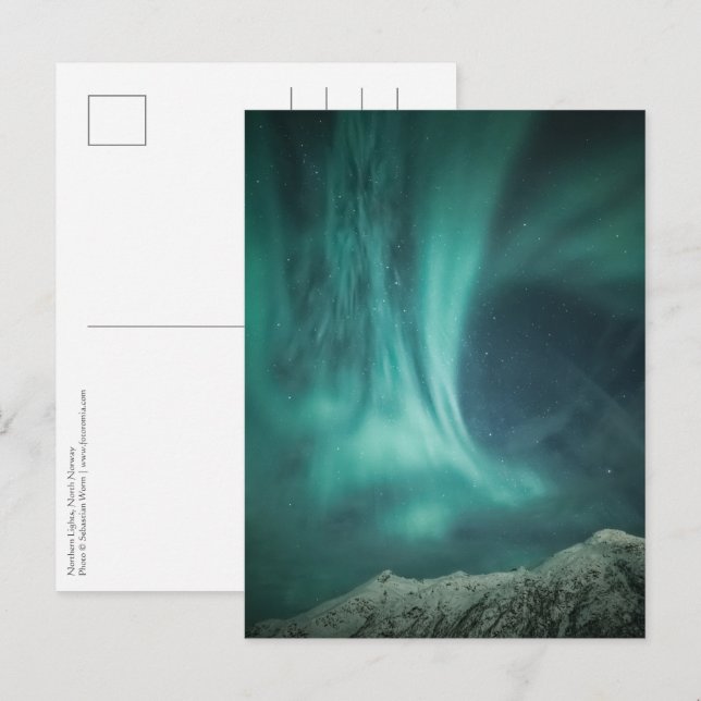 Cartão Postal Norte Lights Noruega (Frente/Verso)