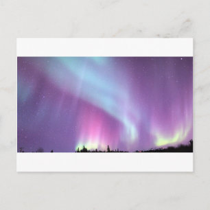 Cartão Postal Norte Lights Sky Winter Alaska Stars