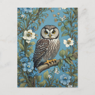 Cartão Postal Norte Saw-Whet Owl William Morris Inspirado
