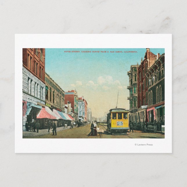 Cartão Postal Norte View of 5 Street from F Street (Frente)