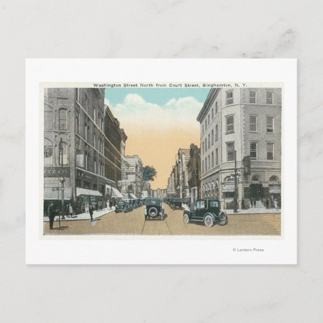 Cartão Postal Norte View of Washington Street from Court (Frente)