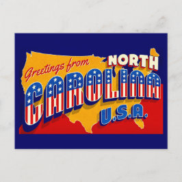 Cartão Postal North Carolina Patriotic Greeting Postcard