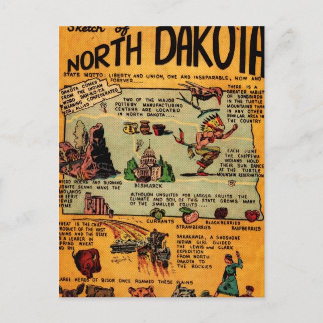 Cartão Postal North Dakota Comic Book (Frente)