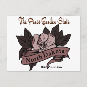 Cartão Postal North Dakota Peace Garden State Rosa