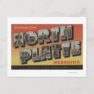 Cartão Postal North Platte, Nebraska - Cenas de Letras Maiúscula