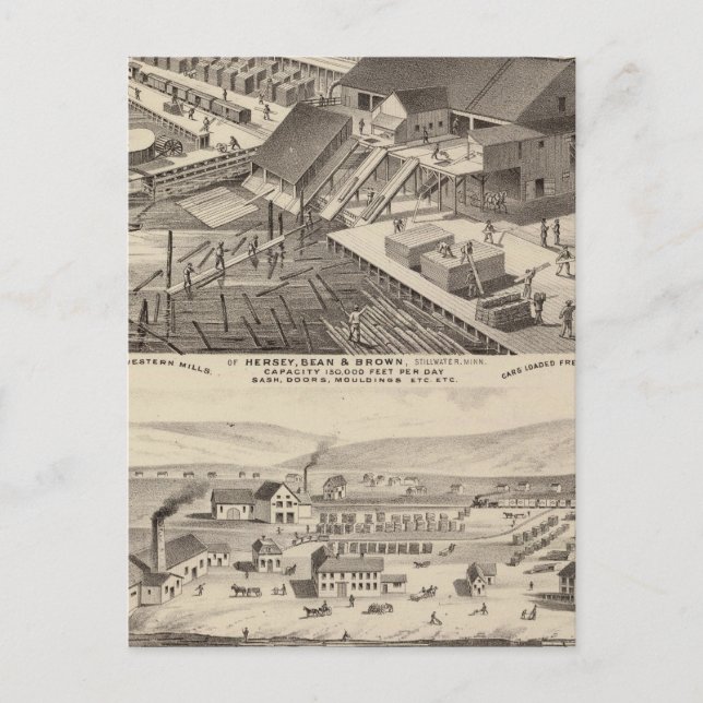 Cartão Postal North Western Mills of Hersey, Minnesota (Frente)