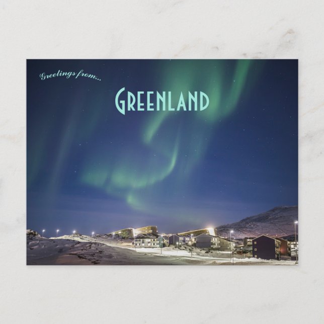 Cartão Postal Northern Lights Above Nuuk Greenland (Frente)
