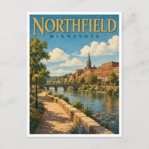 Cartão Postal Northfield Minnesota Rio Cannon GeoSaga