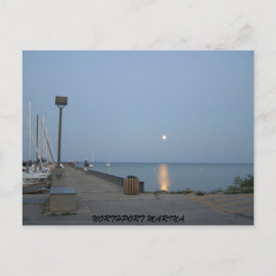 Cartão Postal Northport Michigan Marina Moonlight