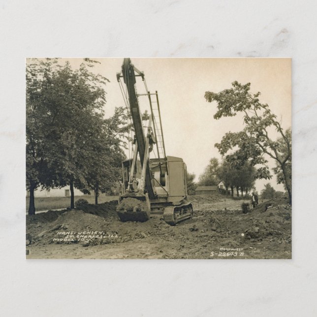 Cartão Postal Northwest Crane and Shovel OPERating ENGENHEIRO 19 (Frente)