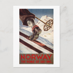 Cartão Postal Noruega - A Casa do Esqui