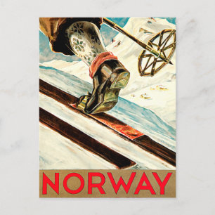 Cartão Postal Noruega - Lar de Arte Viagem do Esqui