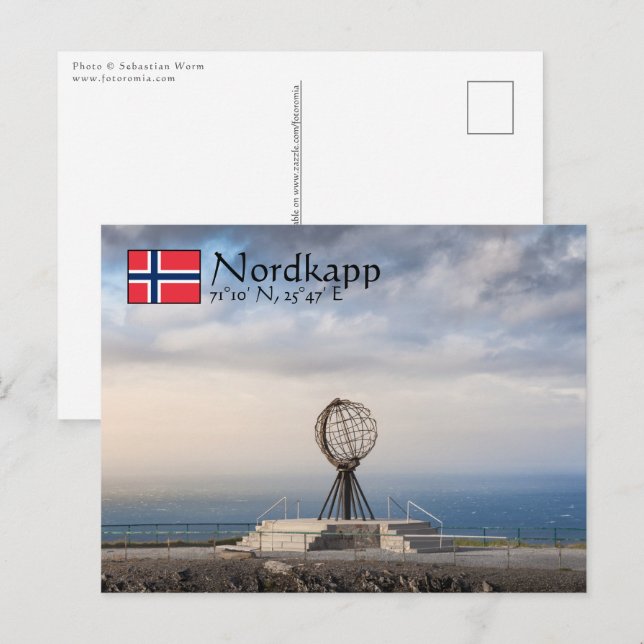 Cartão Postal Norueguês Nordkap (Frente/Verso)