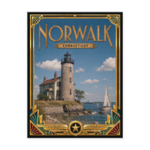 Norwalk Connecticut Arte Deco Vintage Idade Dourad