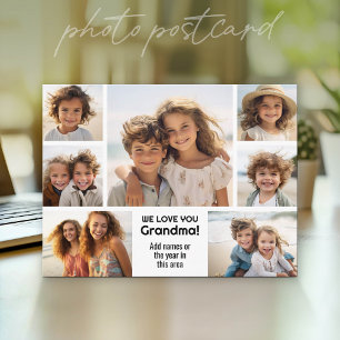 Cartão Postal Nós Amamos Vovó - Colagem de Fotos com 7 Fotos