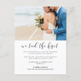 Cartão Postal Nós amarramos o anúncio do casamento Elegante.